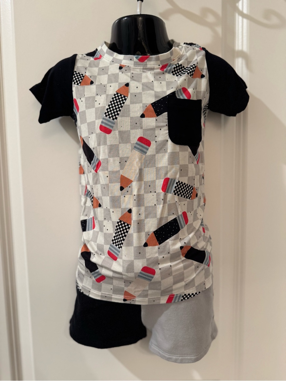 Birdie Bean Bamboo Pencil Print Short Sleeve Tee and Shorts